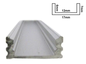 

Raceway profile Led aluminum anodized Super Slim square bar for reel strip Led up to 12mm 1 meter