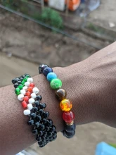 7 Chakra encantos pulseras piedra de Lava para hombres y mujeres aceites esenciales difusor cuentas de piedra Natural de la cadena de moda joyería hecha a mano
