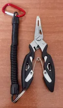 Alicates de pesca multifuncionales, tijeras de corte de línea, removedor de anzuelos, accesorios de abrazadera de pesca, herramientas con cordones, cuerda de resorte