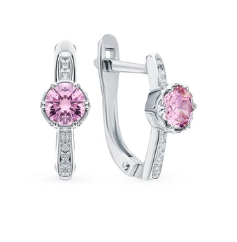 

Silver earrings with cubic zirconia sunlight sample 925 test