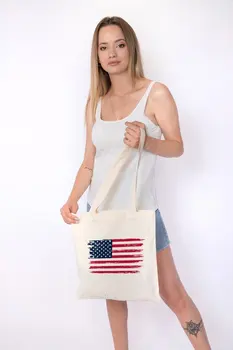 

Angemiel Bag US Flag Shopping Beach Tote Bag