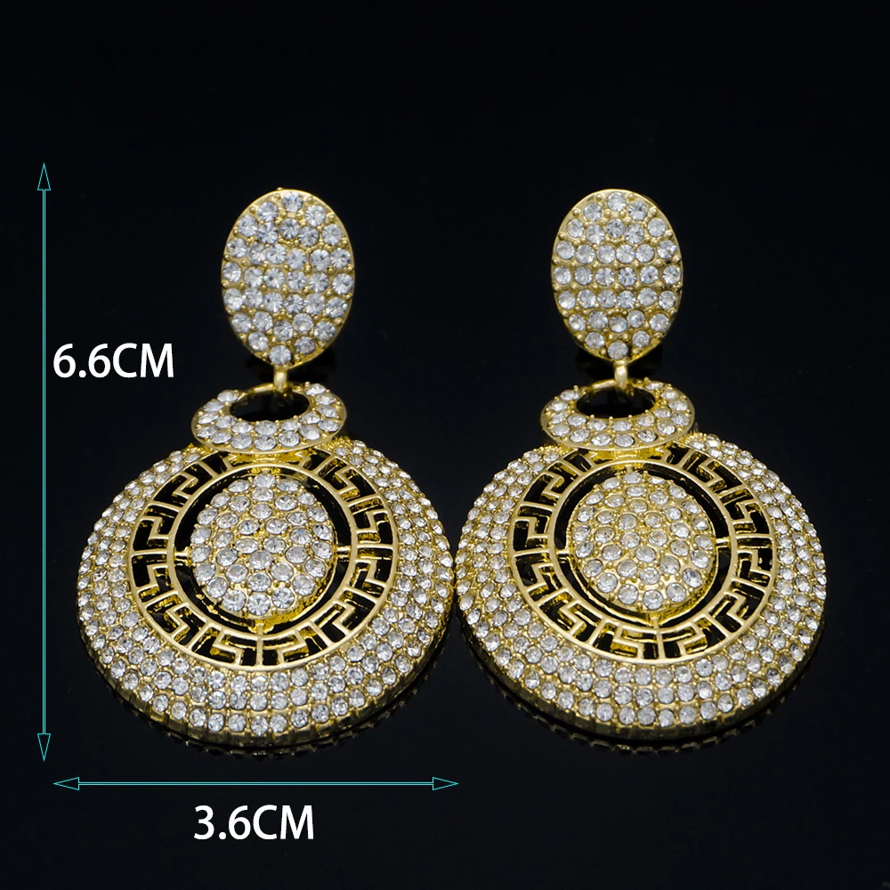 hoop earrings for women copper high quality drop zircon earrings very shining - Image 4