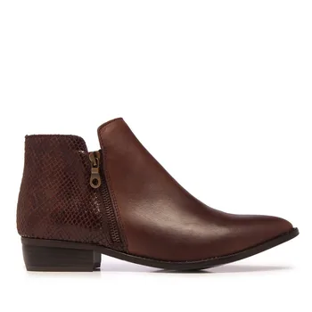 

Eva López Leather Ankle Boots Brown Woman