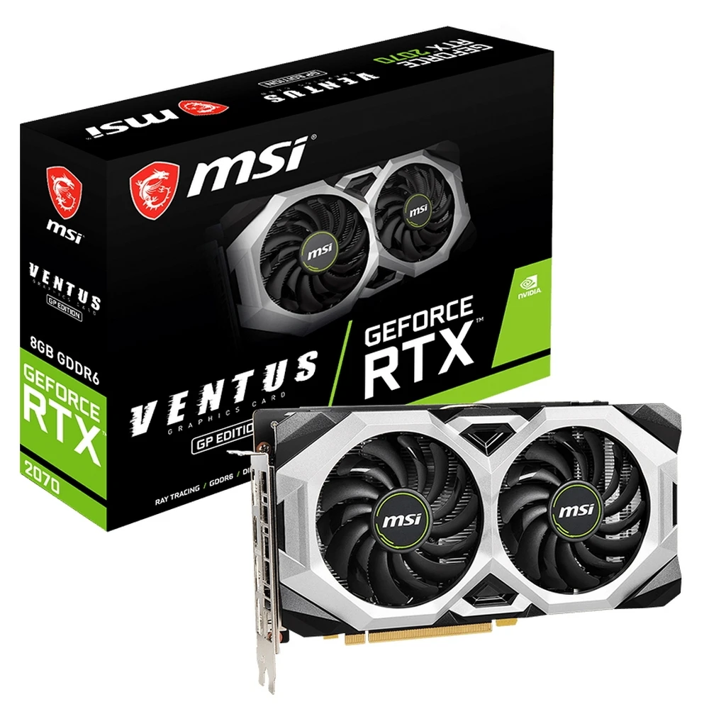 Видеокарта MSI Ventus nVidia GeForce RTX 2070 1620MHz 8192MB 14000MHz 256 bit RTL [RTX 2070 VENTUS GP 8G]