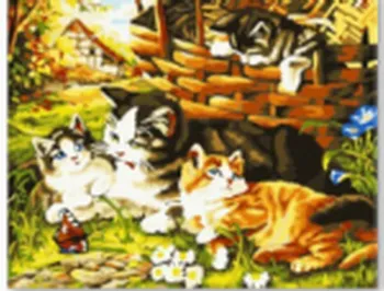 

Painting by numbers on canvas 30x40 cm "kittens in the garden" Red Cat x-7790
