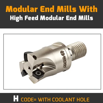 

MHT XP06 D22 M10 L30 Z03 H-WITH COOLANT HOLE Modular End Mills With Changeable Insert