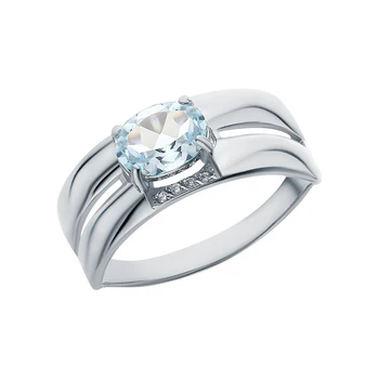 

Silver ring with Topaz and cubic zirconia sunlight sample 925