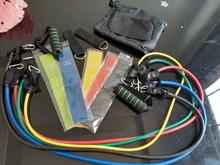 Banda con tubos de resistencia para Fitness, cuerda de tracción elástica para gimnasio y Yoga, expansor de entrenamiento, anclaje de puerta con asa y correa para el tobillo, 11 unidades