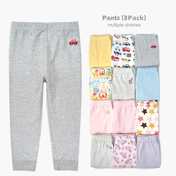 

children's leggings long Pant Striped or solid 3- pack gray stretch sportswear Playing school pants wear