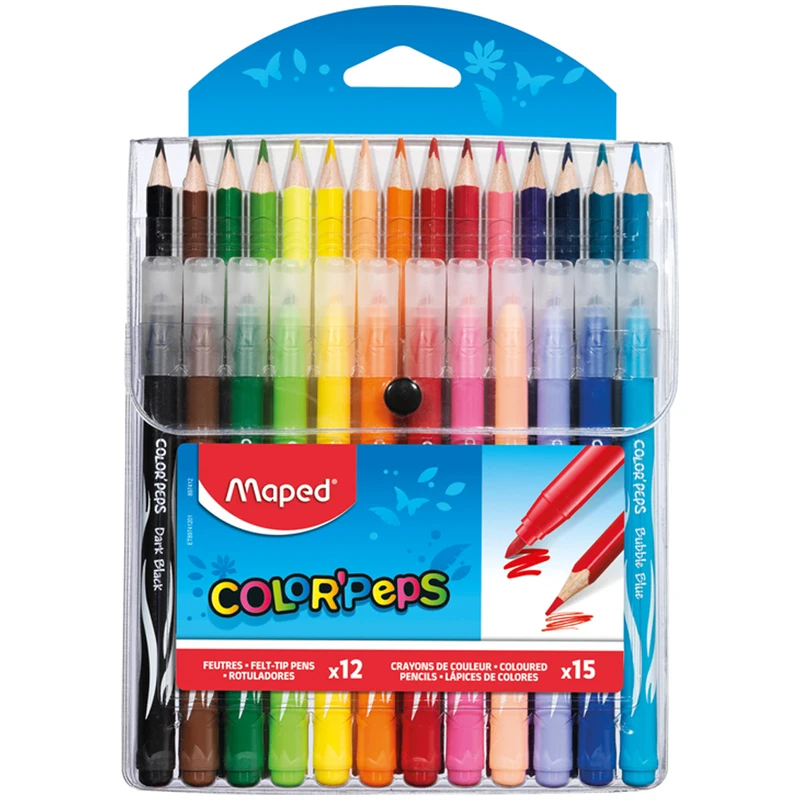 Набор для рисования Maped &quotColor'Peps" 12 фломастеров+15 карандашей пласт. футляр |