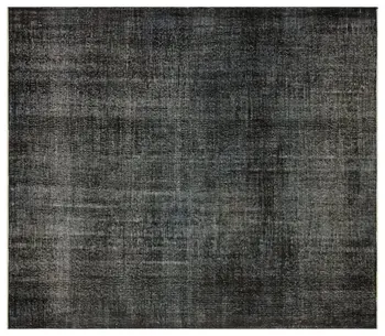 

Handmade Black Vintage Overdyed Turkish Area Rug 215x246 Cm-7'1''X8'1''