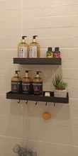 Shampoo Shelf Kitchen-Rack Black Aluminum Space Single-Tier