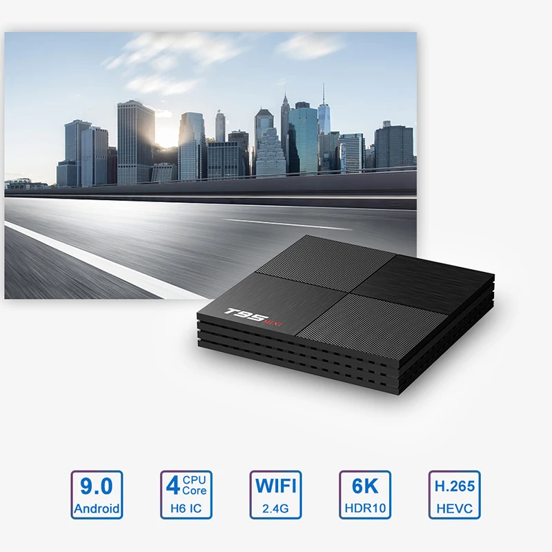 

T95MINI Android 9.0 TV BOX H6 Quadcore cortex-A53 Mali-T720MP2 ARM 2G DDR4 16G Smart TV BOX 2.4G WIFI Standard 10/100M LAN iptv