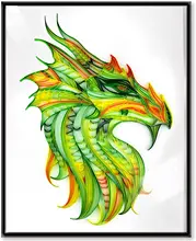

UNIQUILLING 3D Dragon Quilling Paper Paintings Creative Wall Decor DIY Quilling Paper Crafts with Tools Paper Filigree Painting