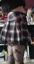 Faldas plisadas Y2K para mujer, faldas plisadas a rayas negras y rosas, Tank Cute Sweet Girls, falda para la escuela a cuadros con cordones, Mini guantes góticos, falda de encaje
