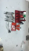 Herramienta de reloj rojo, extractor de émbolo de mano, conjunto de mano, Fitter, aleación de color liso, Kit de herramientas de reparación de relojes con 10 troqueles de plástico