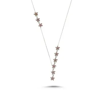 

Angemiel 925 Silver Nano Opal Stone Sea Star Y Necklace-Rhodium Plated
