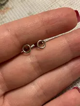 CANNER delicado 925 pendientes tipo botón de plata fina para las mujeres pequeño redondo círculo pendientes 2019 señora chica coreana pendientes regalos H40