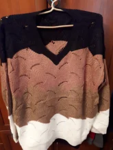 Women Sweater Pullover Long-Sleeve Plus-Size Tops Loose Thick Casual Fashion New Patchwork