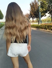 GEMMA-pelucas de cabello largo ondulado para mujeres negras, pelo sintético de parte media, para fiesta diaria, Cosplay, resistente al calor
