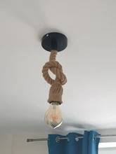 Pendant-Lights Hanging-Lamp Hemp-Rope Attic Vintage Industrial-E27 Retro Living-Room/bar