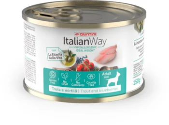 

Italian way canned food lightweight dog food with trout and ink 0.15 kg 24 PCs