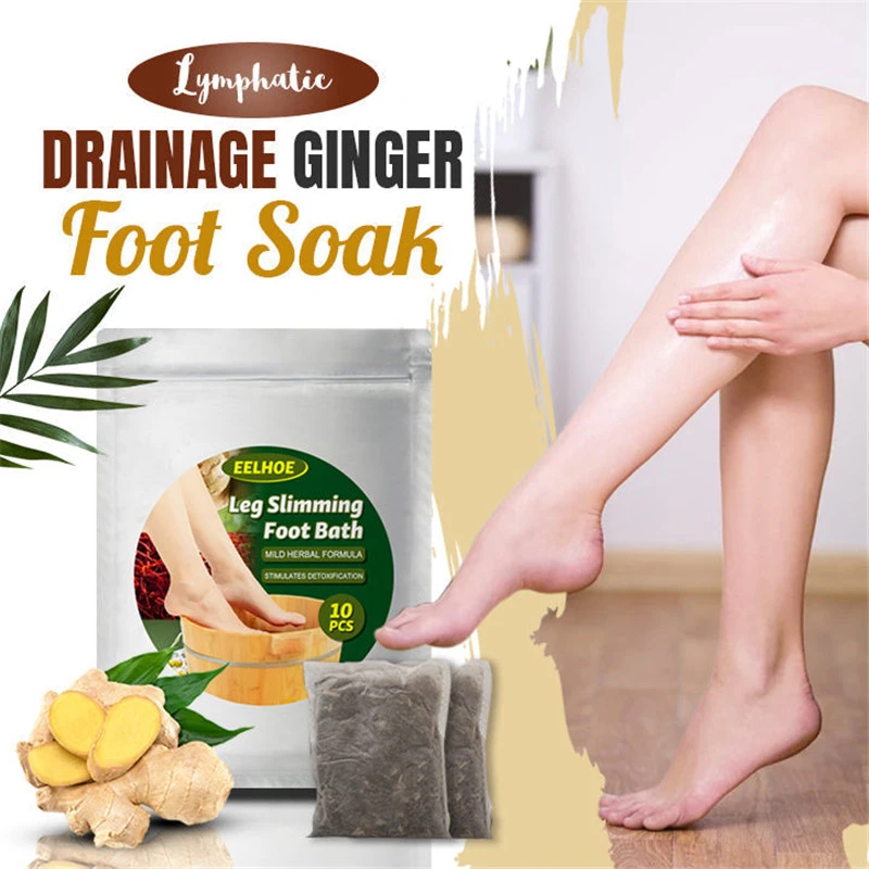 Lympatic Drainage Ginger Foot Soak Bath Bag Feet Powder Spa Herbal