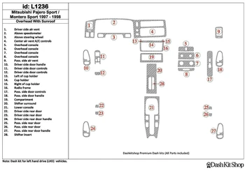 

Interior lining for Mitsubishi Montero Sport 1997-1998. Set L1236.