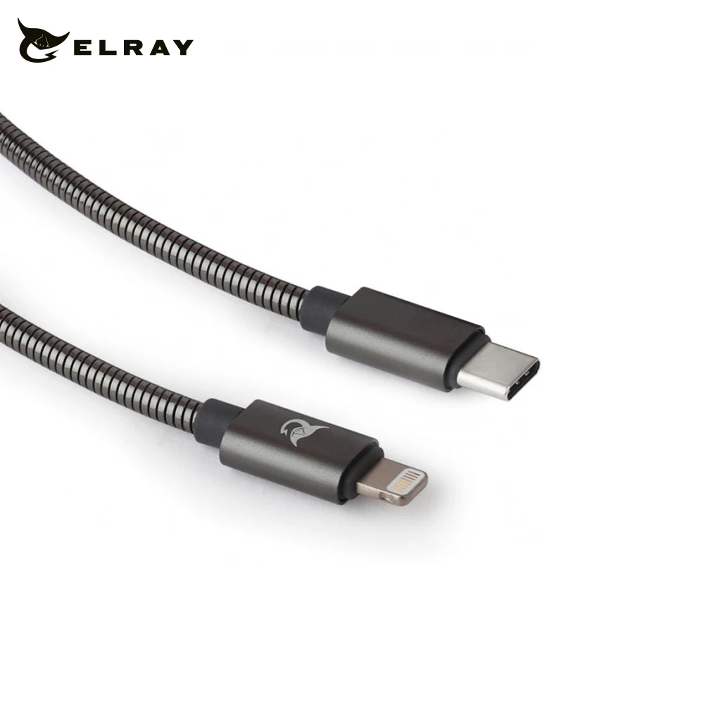 Кабель Elray Type-C-Lightning 2м, серый(CLMBC20GR