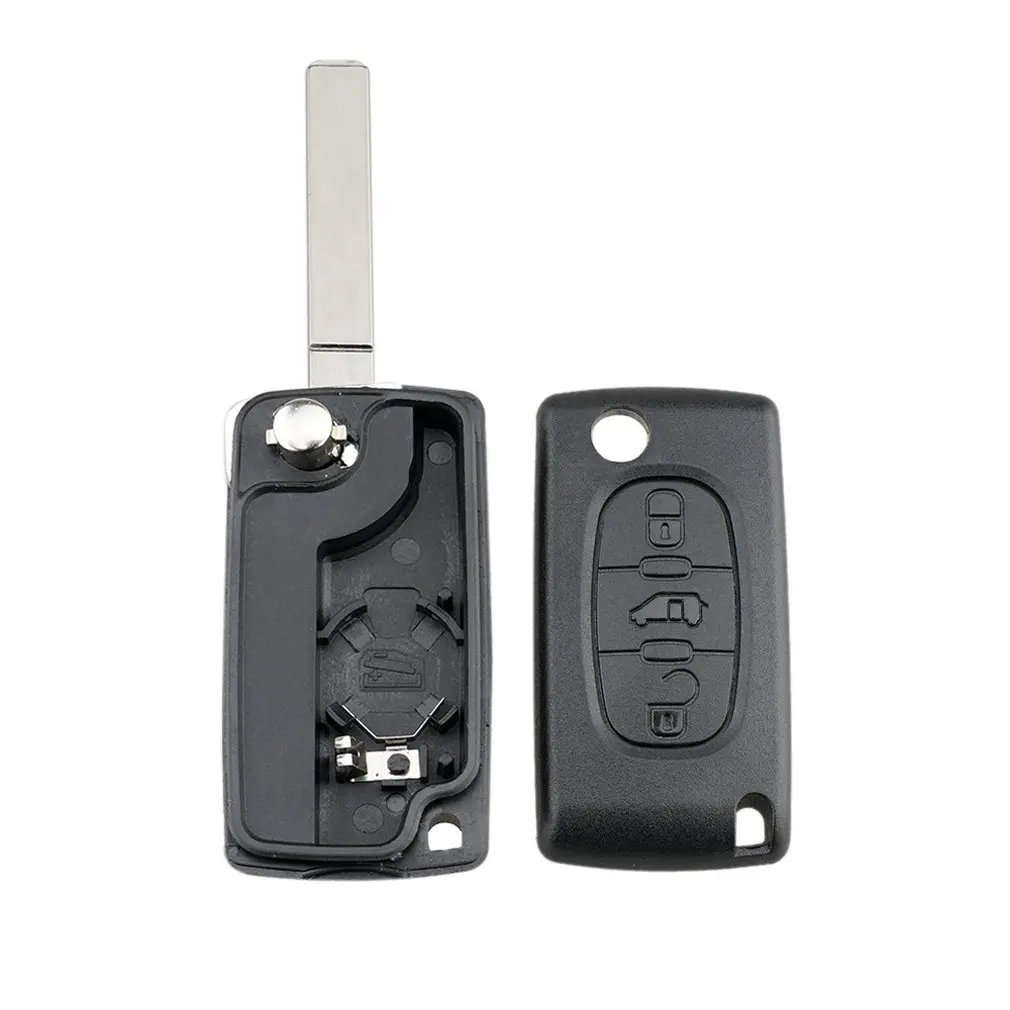 Liquidación Carcasa de llave a distancia de coche 3 Flip botón plegable, abatible plegable clave funda protectora para Peugeot socio Citroen Berlingo o envío DdGXJ19nV