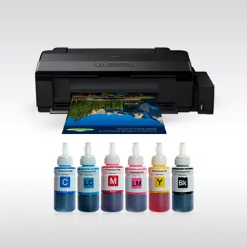 

Epson L1800 ITS Photoink 6 Color Ending Catridges A3 + Printer Print Speed Reliable Costless Ink Printer Color Volume