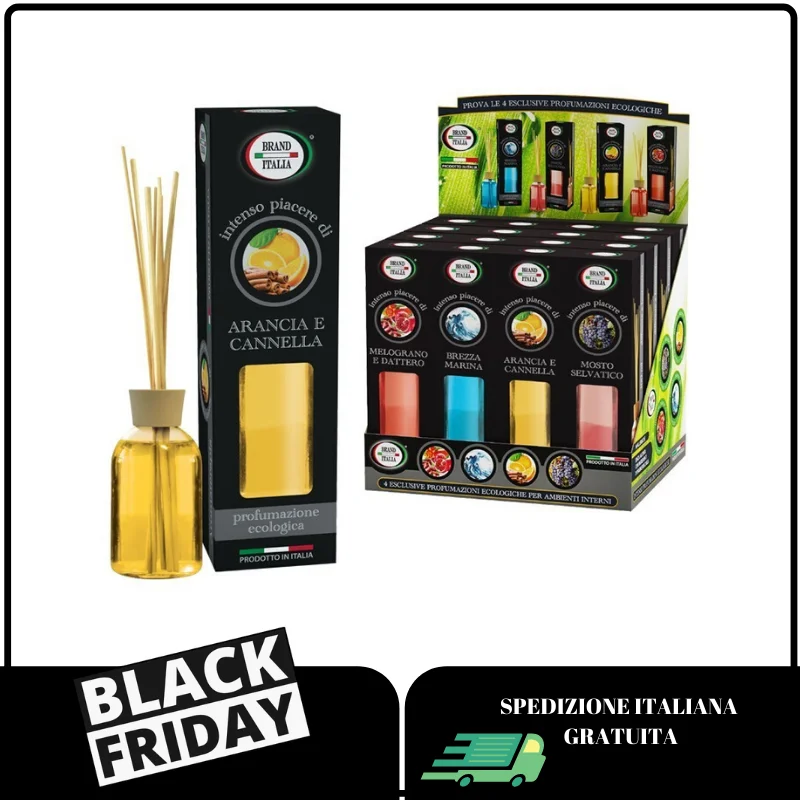 Diffusore a Bastoncino con Profumazione All'Arancia e Cannella Сделано в Италии