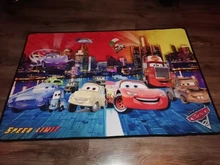 Disney-alfombra 3D de coches iluminados McQueen para niños y niñas, tapete de juego para dormitorio, cocina, baño interior, regalo de cumpleaños