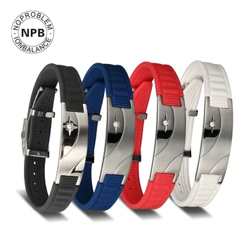 

Noproblem 007 anti-fatigue infrared power therapy scalar energy metal brincos tourmaline germanium bracelet