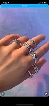Sindlan-anillo gótico de plata para mujer, Set de 6 uds. De Anillos con diseño de corazón Punk, mariposa, Cupido, joyería femenina