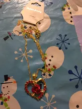 Nuevo amor corazón rojo rosa colgante, collar de mujer Color dorado para señorita gargantilla collar de joyería de moda para el Día de San Valentín regalo