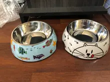Pet-Bowl Stainless-Steel Melamine Dog And Removable 