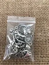 30 Uds. De colgantes de plata tibetana con forma de corona y llave, Charm de Animal para pulsera, collar, accesorios de joyería Diy