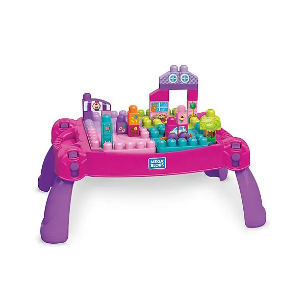 Стол для конструирования MEGA BLOKS «Мой первый конструктор», розовый