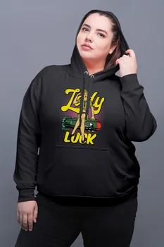 

Angemiel Wear Lady Luck Füzeye Fitting Black Women Hooded Sweatshirt