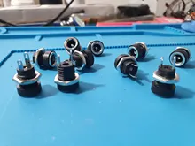 10/5/2 Uds 5,5x2,1mm alimentación DC Jack de alimentación hembra conector de montura de Panel adaptador de enchufe 2 terminales tipo 5,5*2,1 conector de CC