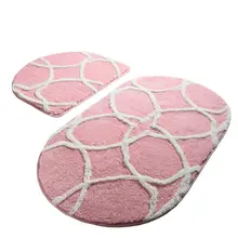 Коврики для ванной нескользящие Противоскользящие коврики Нескользящие противоскользящие Боннские овальные розовые 2'Li набор 60X100 см-50X60 см
