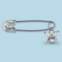 Серебряная булавка с фианитом AQUAMARINE 72603