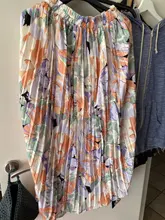 REALEFT-faldas largas plisadas con estampado Floral para mujer, faldas largas de tul, de cintura alta, sueltas, para primavera y verano, 2021