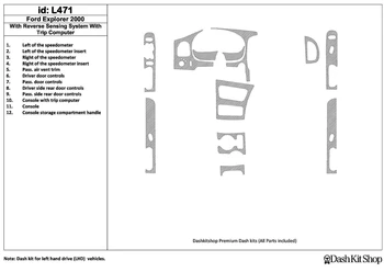 

Interior trim for Ford Explorer 2000-2000. Set L471.