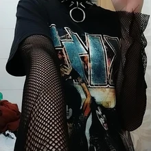 Top de malla de rejilla para Mujer, camisetas negras de manga larga, blusa Sexy de encaje Floral, moda Elegante, transparente, Vintage, 2021