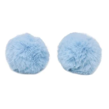 

Pompon made of artificial fur (rabbit), d-8cm, 2 pcs/pack (F Blue)