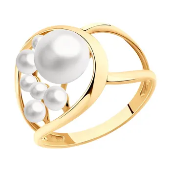 

Sokolov ring in Gold with pearls, fashion jewelry, gold, 585, women's male