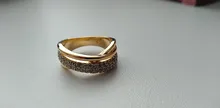 Huitan-Anillos cruzados de alta calidad para mujer, joyería de moda para boda, compromiso, fiesta, cristal brillante de circón