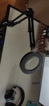 Lámpara de escritorio de lupa plegable profesional, luz LED de lectura con tres modos de atenuación, fuente de alimentación USB, 5 aumentos